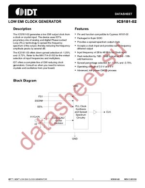 ICS181M-02LFT datasheet  